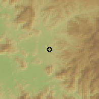 Shaded relief of the 59 km around Arcelia, drawn from the GMTED2010 grid