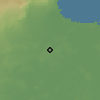 Shaded relief of the 59 km around Oteapan, drawn from the GMTED2010 grid