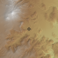 Shaded relief of the 59 km around Palmira, drawn from the GMTED2010 grid