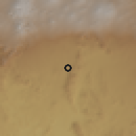 Shaded relief of the 59 km around Progreso, drawn from the GMTED2010 grid