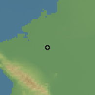 Shaded relief of the 56 km around Puebla, drawn from the GMTED2010 grid