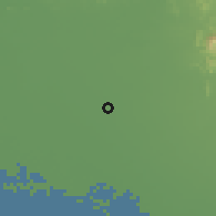 Shaded relief of the 57 km around Pueblo Yaqui, drawn from the GMTED2010 grid
