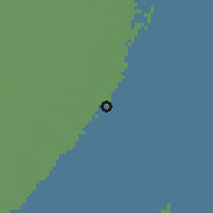 Shaded relief of the 58 km around Puerto Morelos, drawn from the GMTED2010 grid