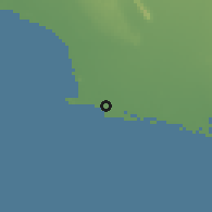 Shaded relief of the 56 km around Puerto Peñasco, drawn from the GMTED2010 grid