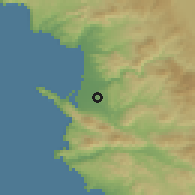 Shaded relief of the 56 km around Rodolfo Sánchez Taboada, drawn from the GMTED2010 grid