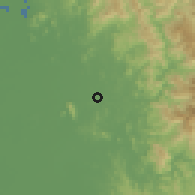 Shaded relief of the 58 km around Ruiz, drawn from the GMTED2010 grid