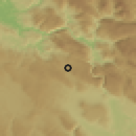 Shaded relief of the 59 km around San Fernando, drawn from the GMTED2010 grid