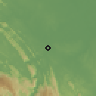 Shaded relief of the 59 km around San Juan Bautista Tuxtepec, drawn from the GMTED2010 grid
