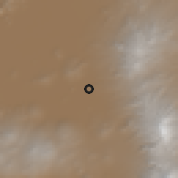 Shaded relief of the 59 km around San Marcos Huixtoco, drawn from the GMTED2010 grid