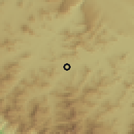 Shaded relief of the 59 km around San Pedro Buenavista, drawn from the GMTED2010 grid