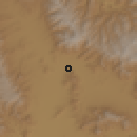 Shaded relief of the 59 km around Santa Cruz Amilpas, drawn from the GMTED2010 grid
