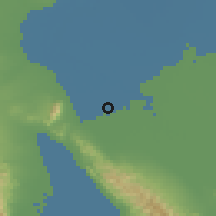 Shaded relief of the 56 km around Santa Isabel, drawn from the GMTED2010 grid