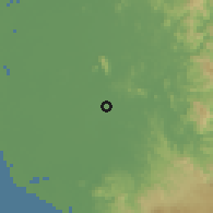 Shaded relief of the 58 km around Santiago Ixcuintla, drawn from the GMTED2010 grid