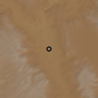 Shaded relief of the 58 km around Santiago Papasquiaro, drawn from the GMTED2010 grid