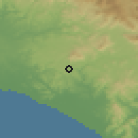 Shaded relief of the 59 km around Santiago Pinotepa Nacional, drawn from the GMTED2010 grid