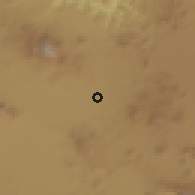 Shaded relief of the 58 km around Tala, drawn from the GMTED2010 grid