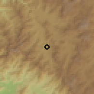 Shaded relief of the 58 km around Talpa de Allende, drawn from the GMTED2010 grid