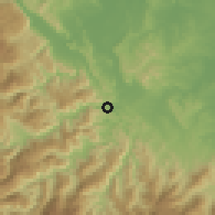 Shaded relief of the 58 km around Tamazunchale, drawn from the GMTED2010 grid