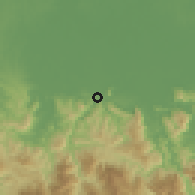 Shaded relief of the 59 km around Teapa, drawn from the GMTED2010 grid