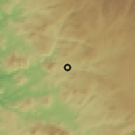 Shaded relief of the 56 km around Tecate, drawn from the GMTED2010 grid