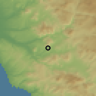 Shaded relief of the 56 km around Terrazas del Valle, drawn from the GMTED2010 grid