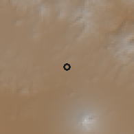 Shaded relief of the 59 km around Tetla, drawn from the GMTED2010 grid