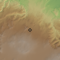 Shaded relief of the 59 km around Teziutlán, drawn from the GMTED2010 grid