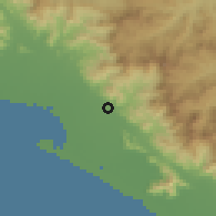 Shaded relief of the 59 km around Tonalá, drawn from the GMTED2010 grid