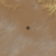 Shaded relief of the 59 km around Tulancingo, drawn from the GMTED2010 grid