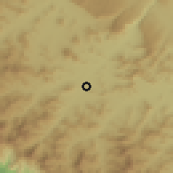 Shaded relief of the 59 km around Villa Corzo, drawn from the GMTED2010 grid