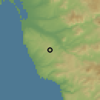 Shaded relief of the 56 km around Villa del Prado 2Da Sección, drawn from the GMTED2010 grid