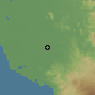 Shaded relief of the 58 km around Villa Hidalgo, drawn from the GMTED2010 grid