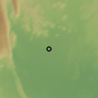 Shaded relief of the 58 km around Xicoténcatl, drawn from the GMTED2010 grid