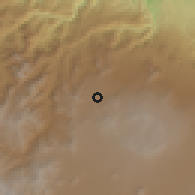 Shaded relief of the 59 km around Zaragoza, drawn from the GMTED2010 grid