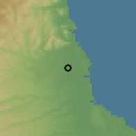Shaded relief of the 59 km around Zempoala, drawn from the GMTED2010 grid
