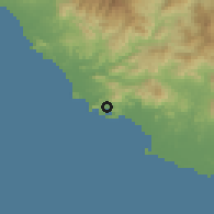 Shaded relief of the 59 km around Zihuatanejo, drawn from the GMTED2010 grid