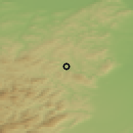 Shaded relief of the 50 km around Alland, drawn from the GMTED2010 grid