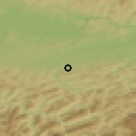 Shaded relief of the 50 km around Allhartsberg, drawn from the GMTED2010 grid