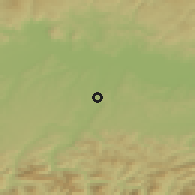 Shaded relief of the 50 km around Ernsthofen, drawn from the GMTED2010 grid