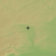 Shaded relief of the 50 km around Horn, drawn from the GMTED2010 grid