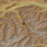 Shaded relief of the 51 km around Längenfeld, drawn from the GMTED2010 grid