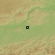 Shaded relief of the 50 km around Loosdorf, drawn from the GMTED2010 grid
