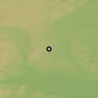Shaded relief of the 50 km around Maissau, drawn from the GMTED2010 grid