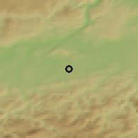 Shaded relief of the 50 km around Mank, drawn from the GMTED2010 grid