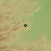 Shaded relief of the 50 km around Markt Piesting, drawn from the GMTED2010 grid