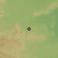 Shaded relief of the 50 km around Marz, drawn from the GMTED2010 grid
