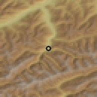 Shaded relief of the 51 km around Mayrhofen, drawn from the GMTED2010 grid