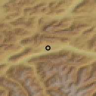 Shaded relief of the 51 km around Mieming, drawn from the GMTED2010 grid