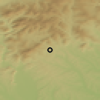 Shaded relief of the 51 km around Mortantsch, drawn from the GMTED2010 grid