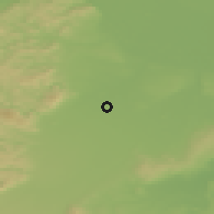 Shaded relief of the 50 km around Münchendorf, drawn from the GMTED2010 grid